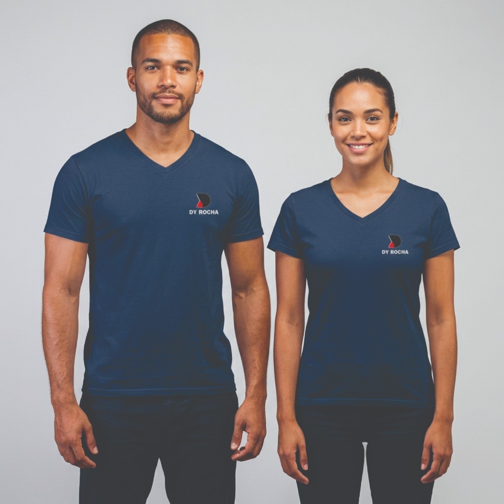 Camiseta gola V malha PV